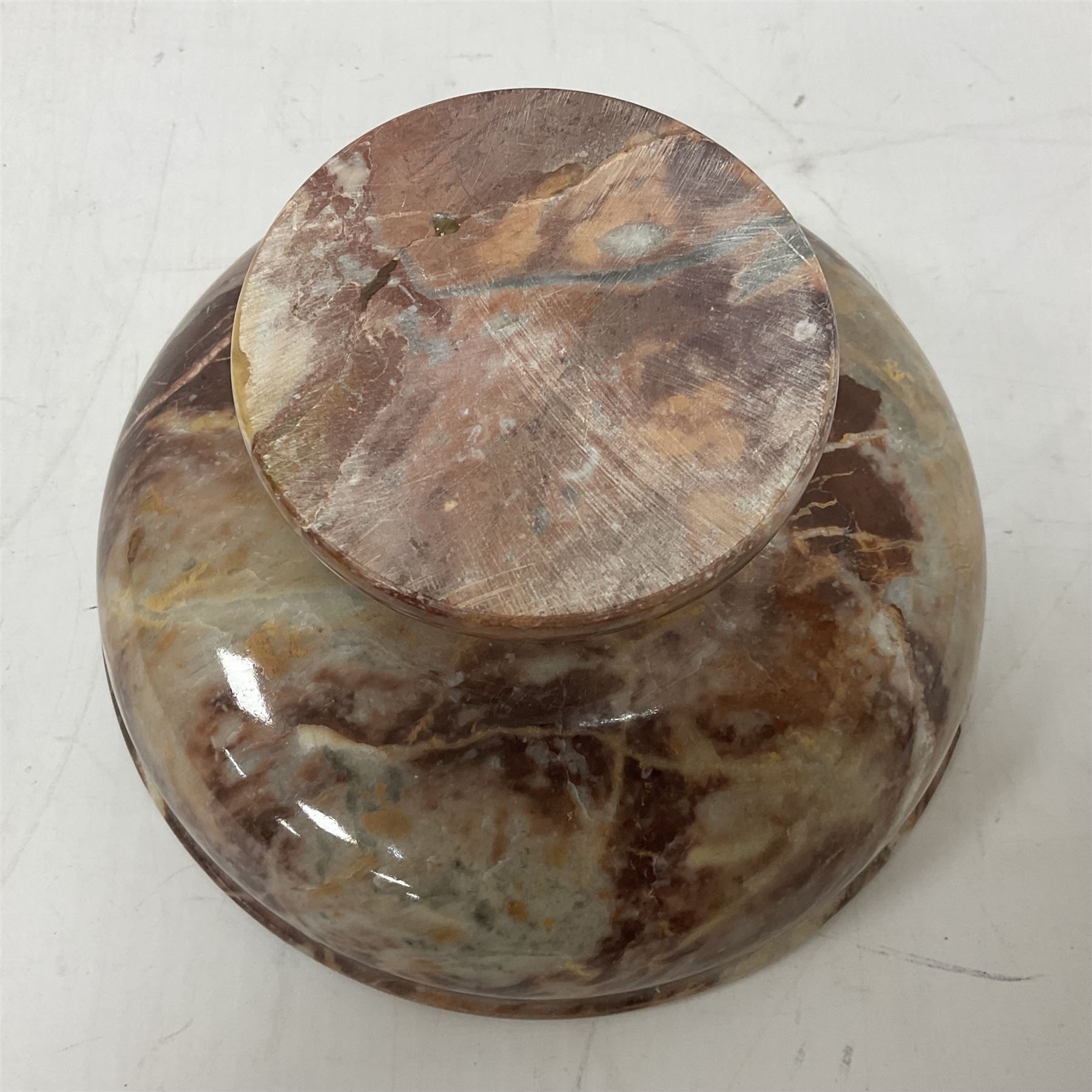 Pink veined marble bowl - Image 6 of 6