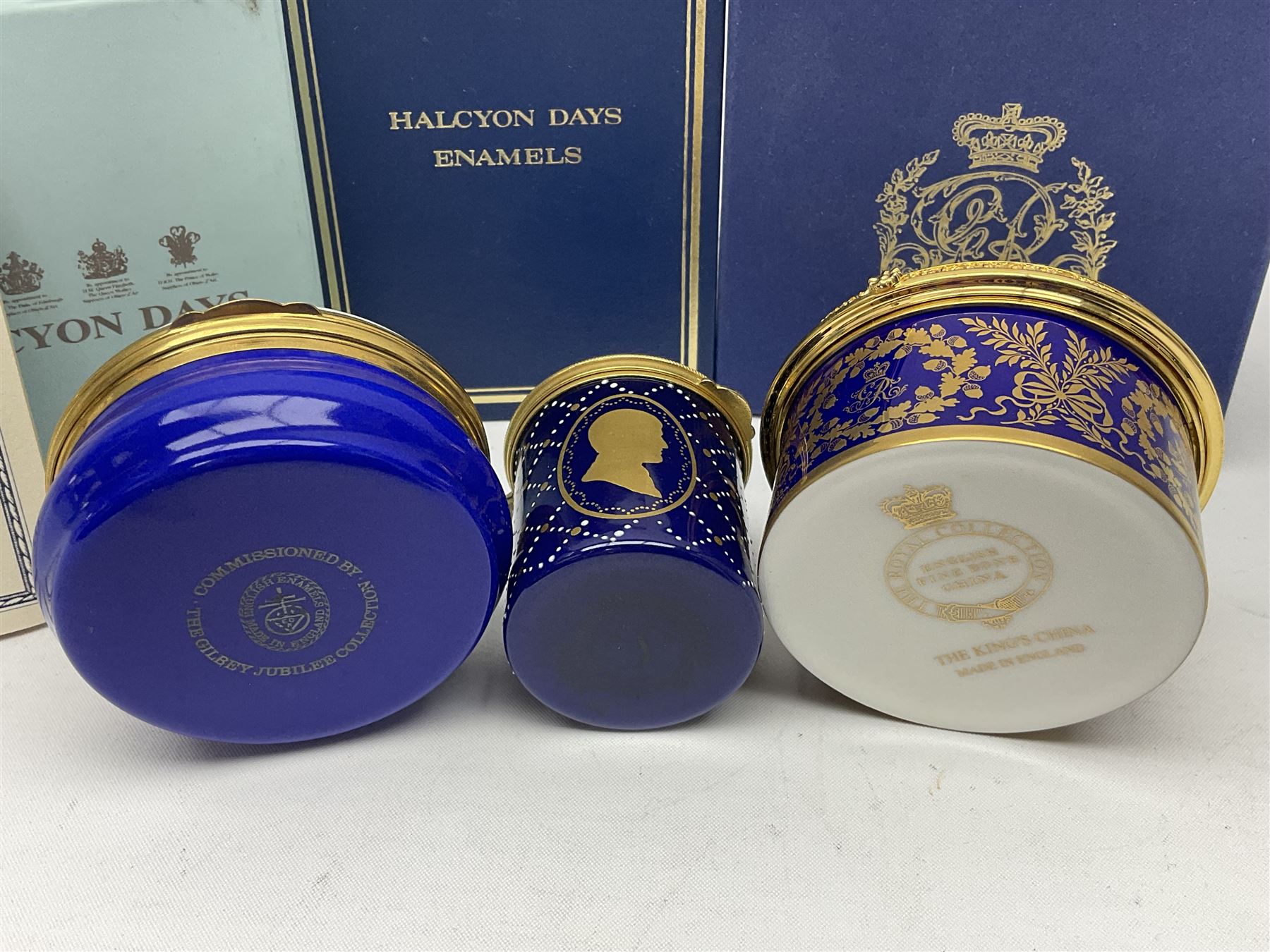 Five Halcyon Days Royal commemorative enamel boxes and one other similar enamel box - Image 13 of 15