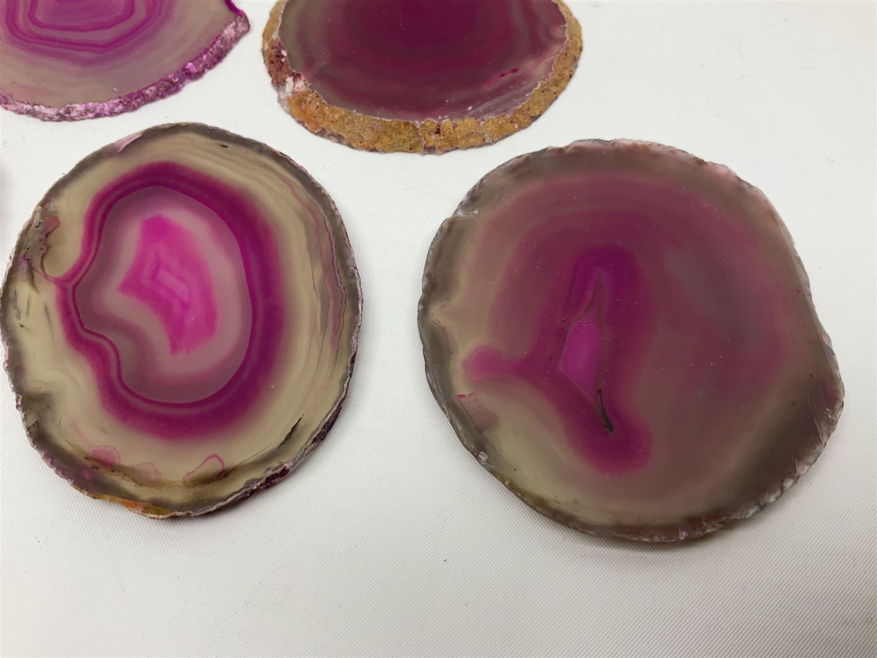 Five pink agate slices - Image 4 of 6