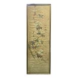 19th century Japanese framed fabric panel