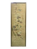 19th century Japanese framed fabric panel