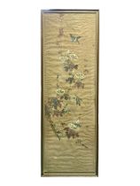 19th century Japanese framed fabric panel