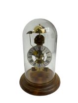 German - Kieninger 20th century 8-day timepiece skeleton clock striking the bell once on the hour