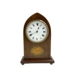 French - Edwardian 8-day mahogany bedside table clock