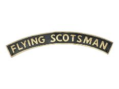 Cast iron Flying Scotsman arched railway type sign