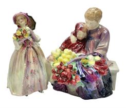 Two Royal Doulton figures comprising June HN1691 and Flower Sellers Children