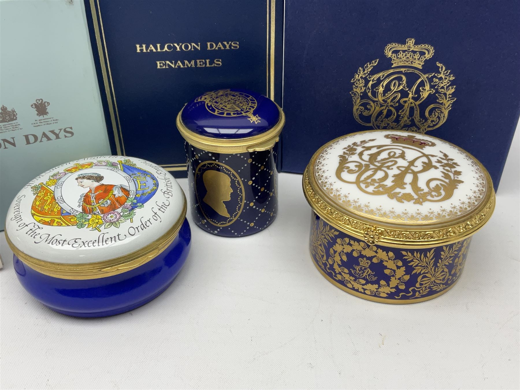Five Halcyon Days Royal commemorative enamel boxes and one other similar enamel box - Image 12 of 15