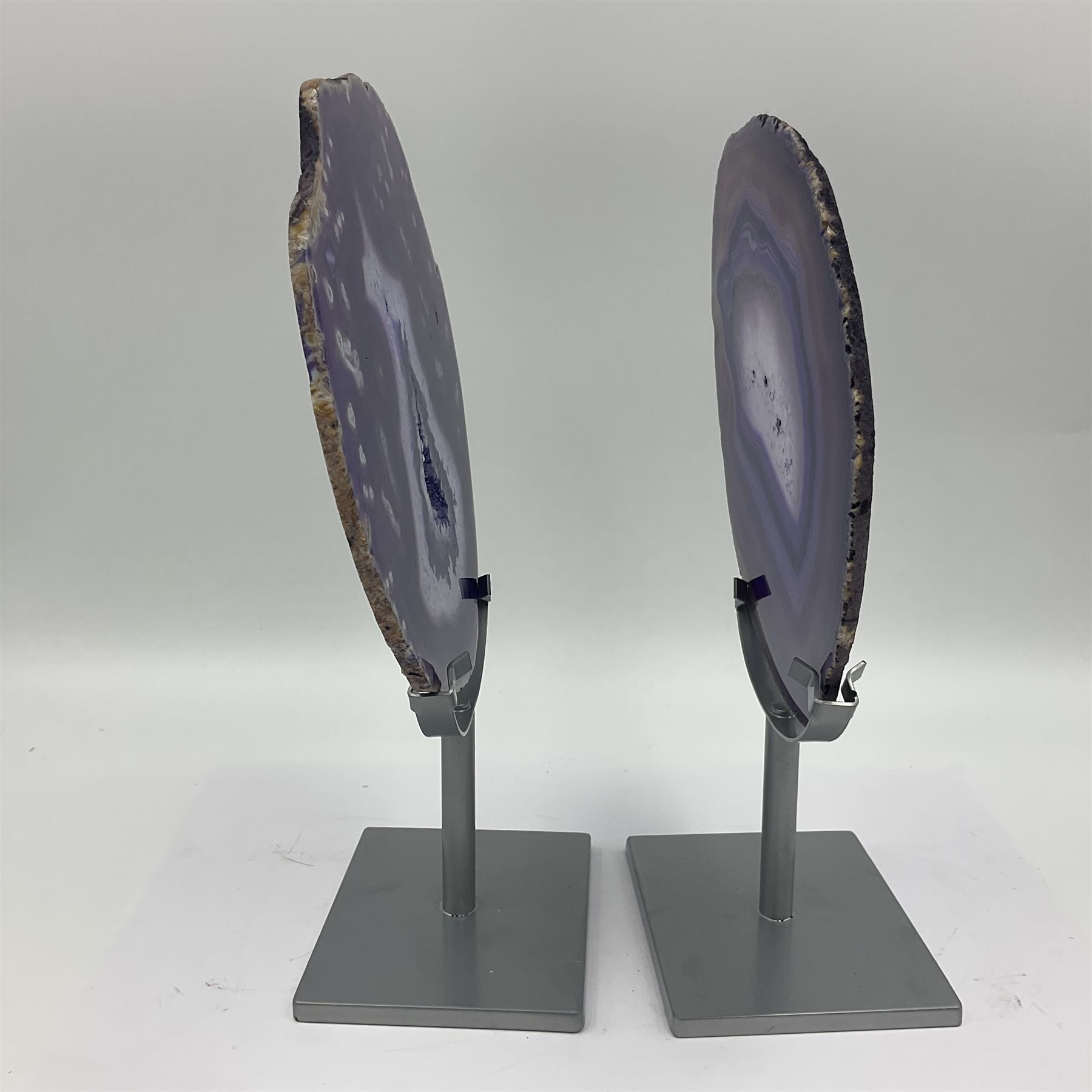 Pair of purple agate slices - Image 8 of 11