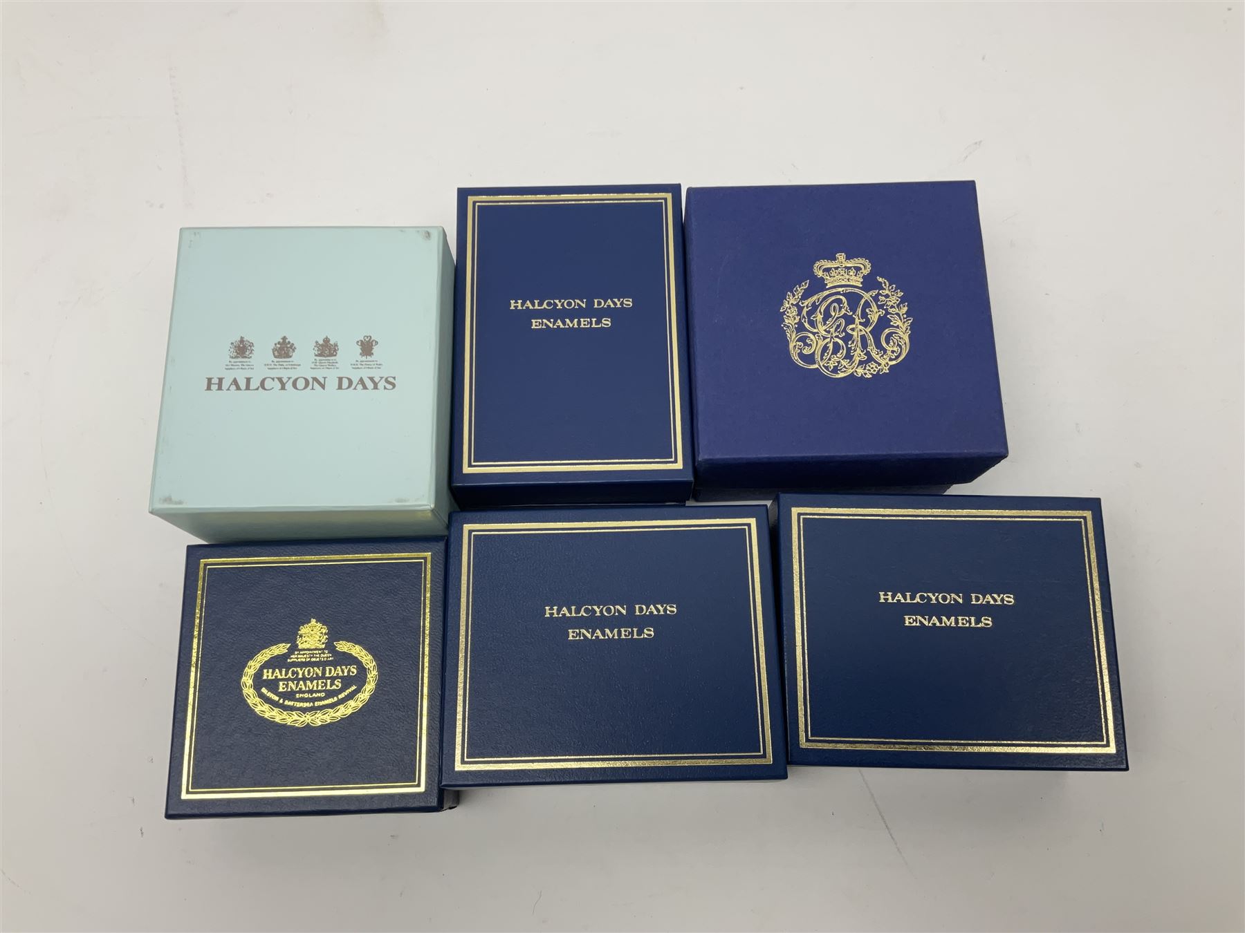 Five Halcyon Days Royal commemorative enamel boxes and one other similar enamel box - Image 15 of 15