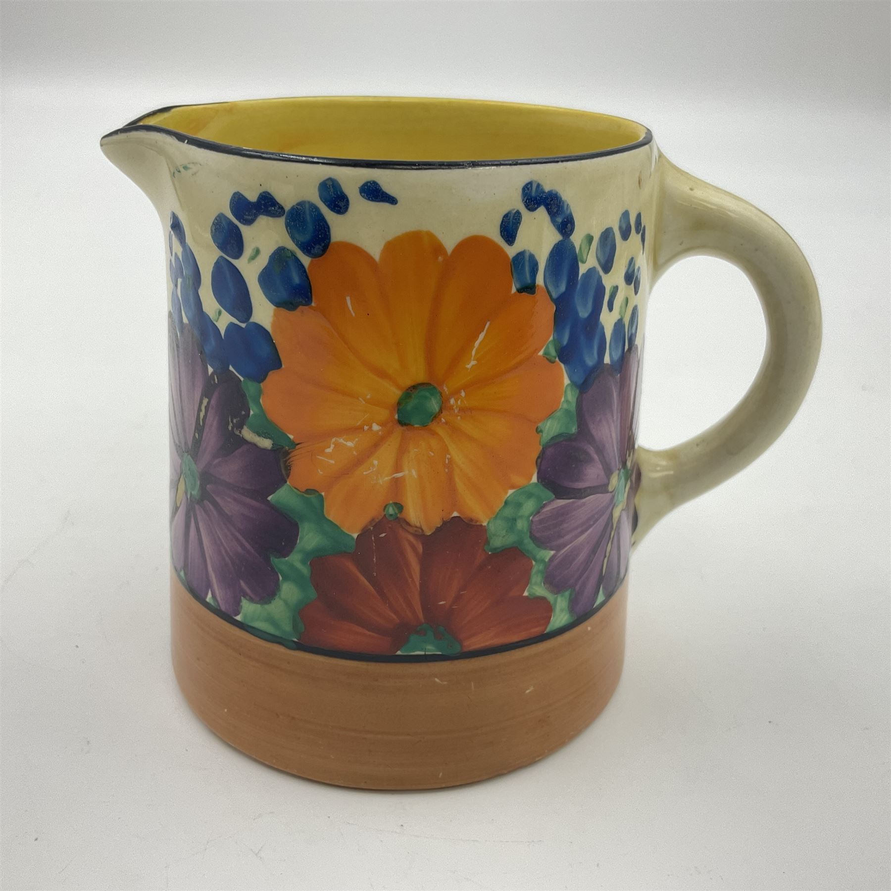 Clarice Cliff Bizarre milk jug decorated in the 'Gayday' Pattern - Image 5 of 6