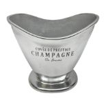 Polished aluminium Champagne bucket inscribed 'Cuvee de Prestige Champagne du Louvois'