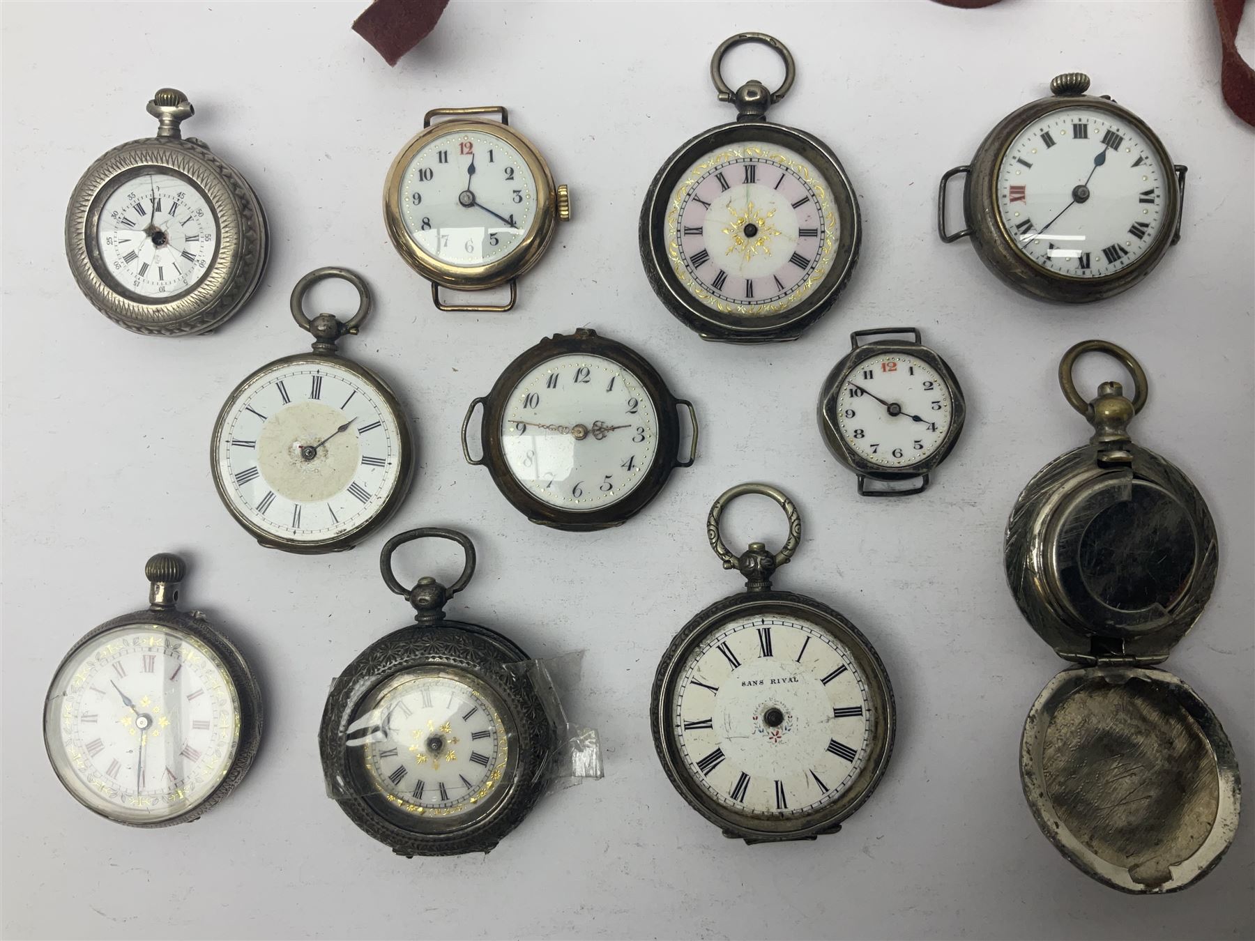 Collection of silver fob watches and wristwatches - Image 5 of 6