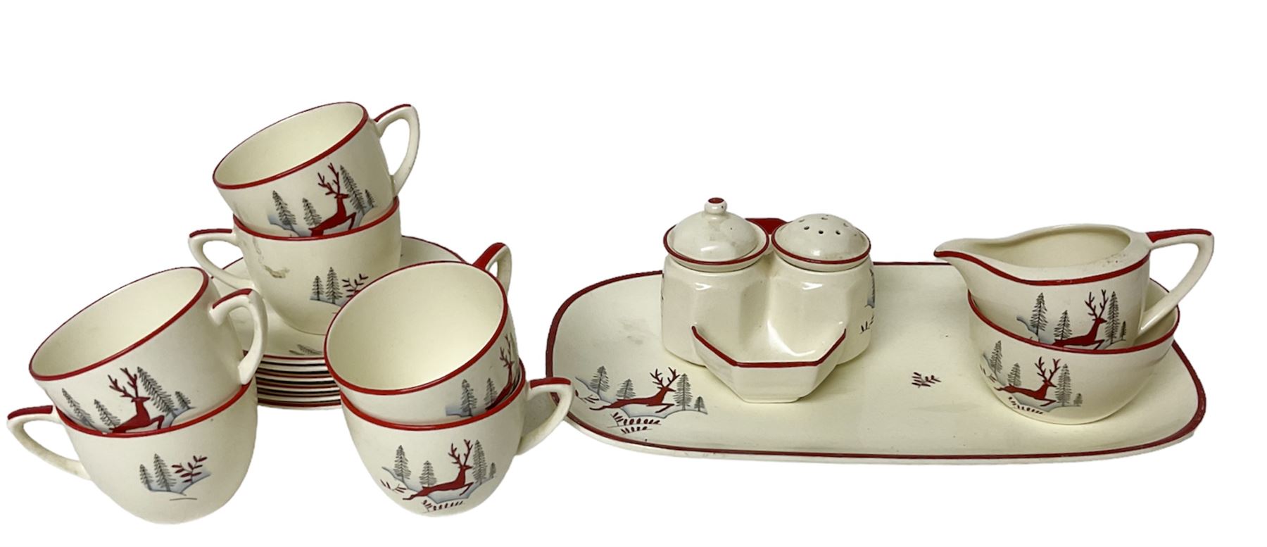 Crown Devon Stockholm pattern tea wares