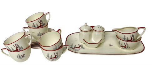 Crown Devon Stockholm pattern tea wares