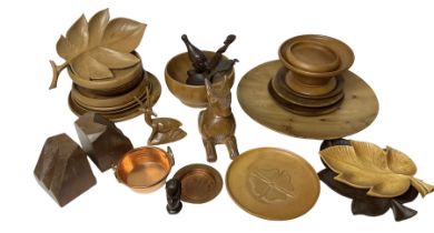 Collection of carved wooden items