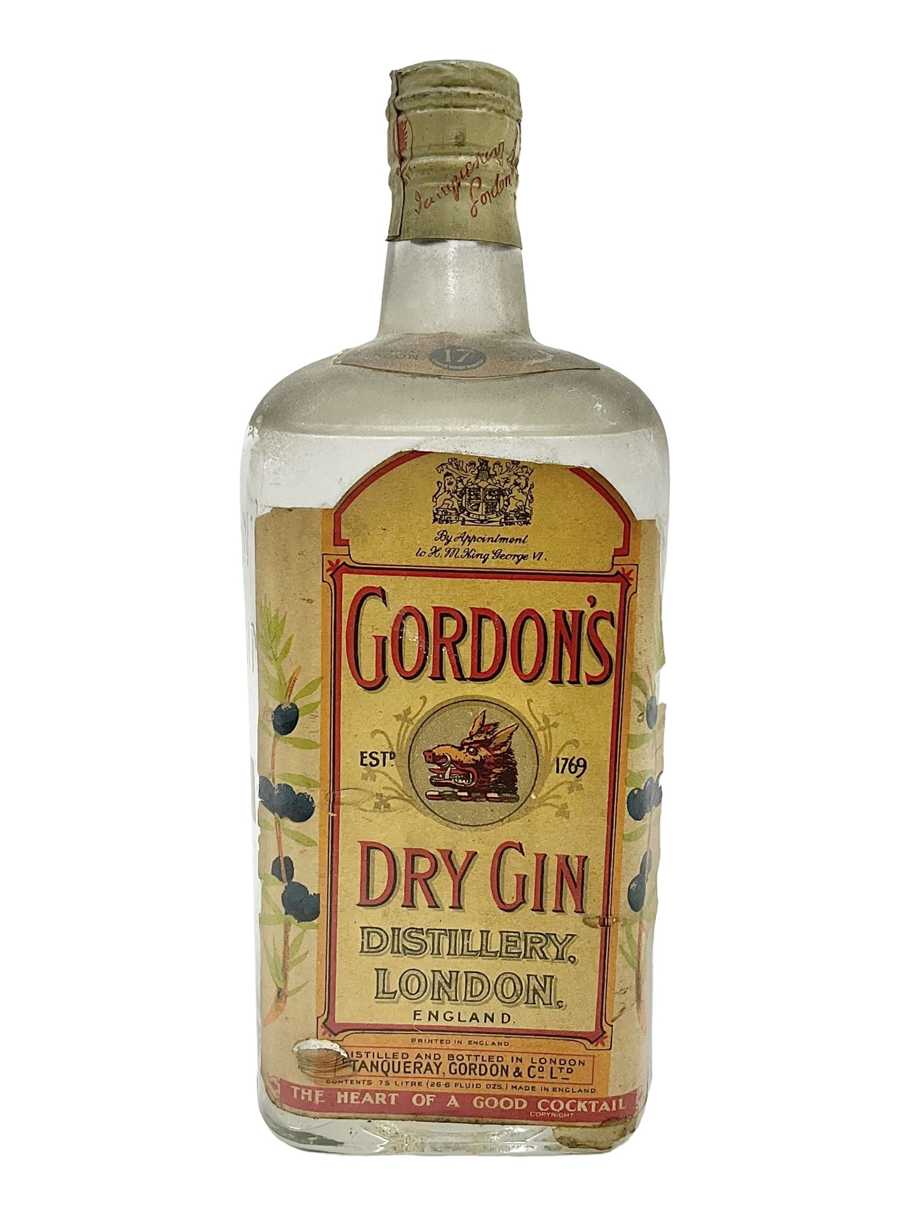 George VI bottle of Gordons Gin
