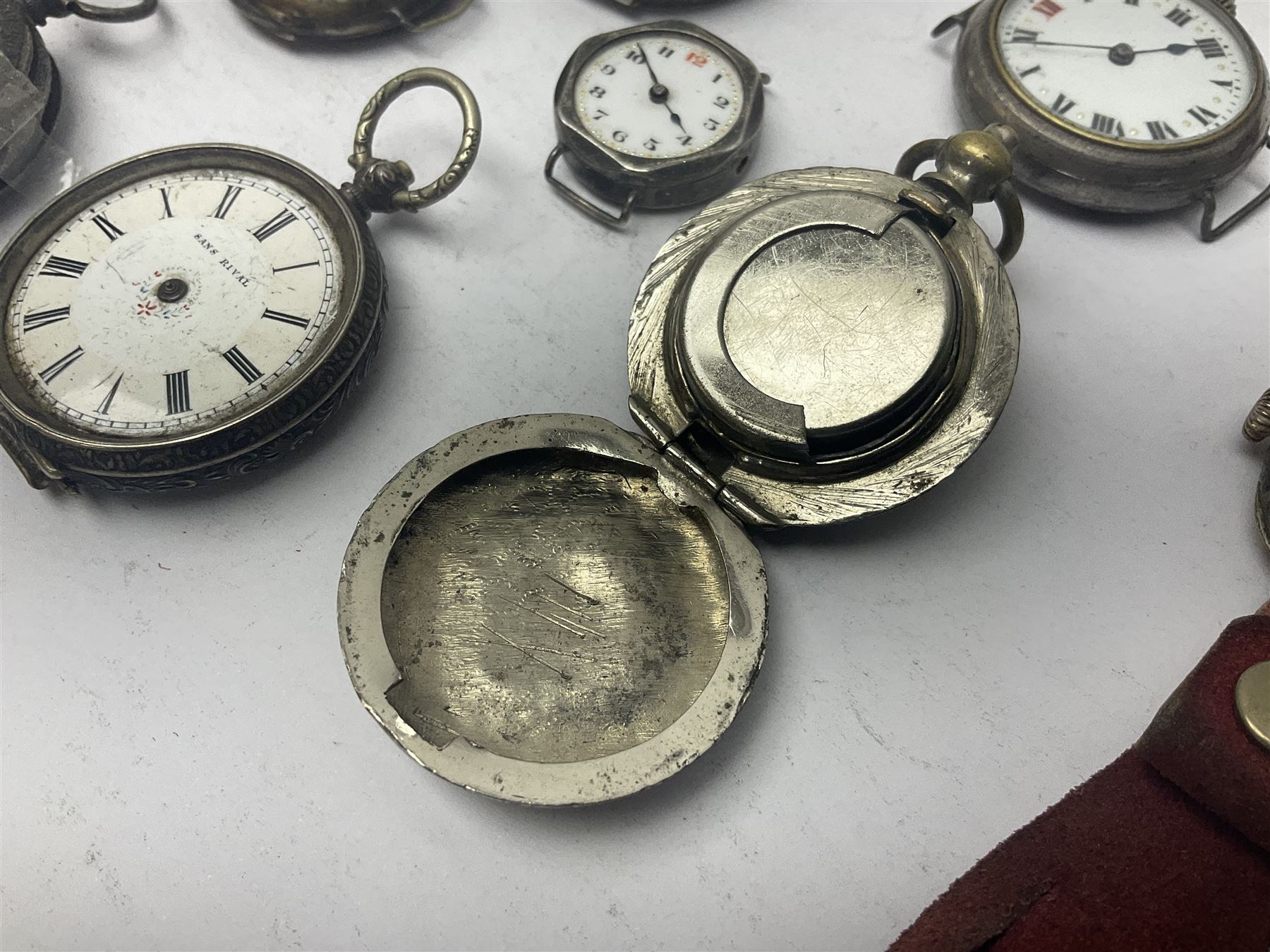 Collection of silver fob watches and wristwatches - Image 2 of 6
