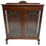 20th century mahogany display cabinet