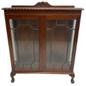 20th century mahogany display cabinet