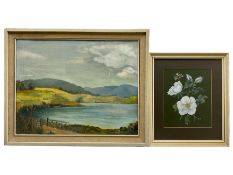 L E Hole (Hull mid 20th century): Scottish Loch and Rose Study