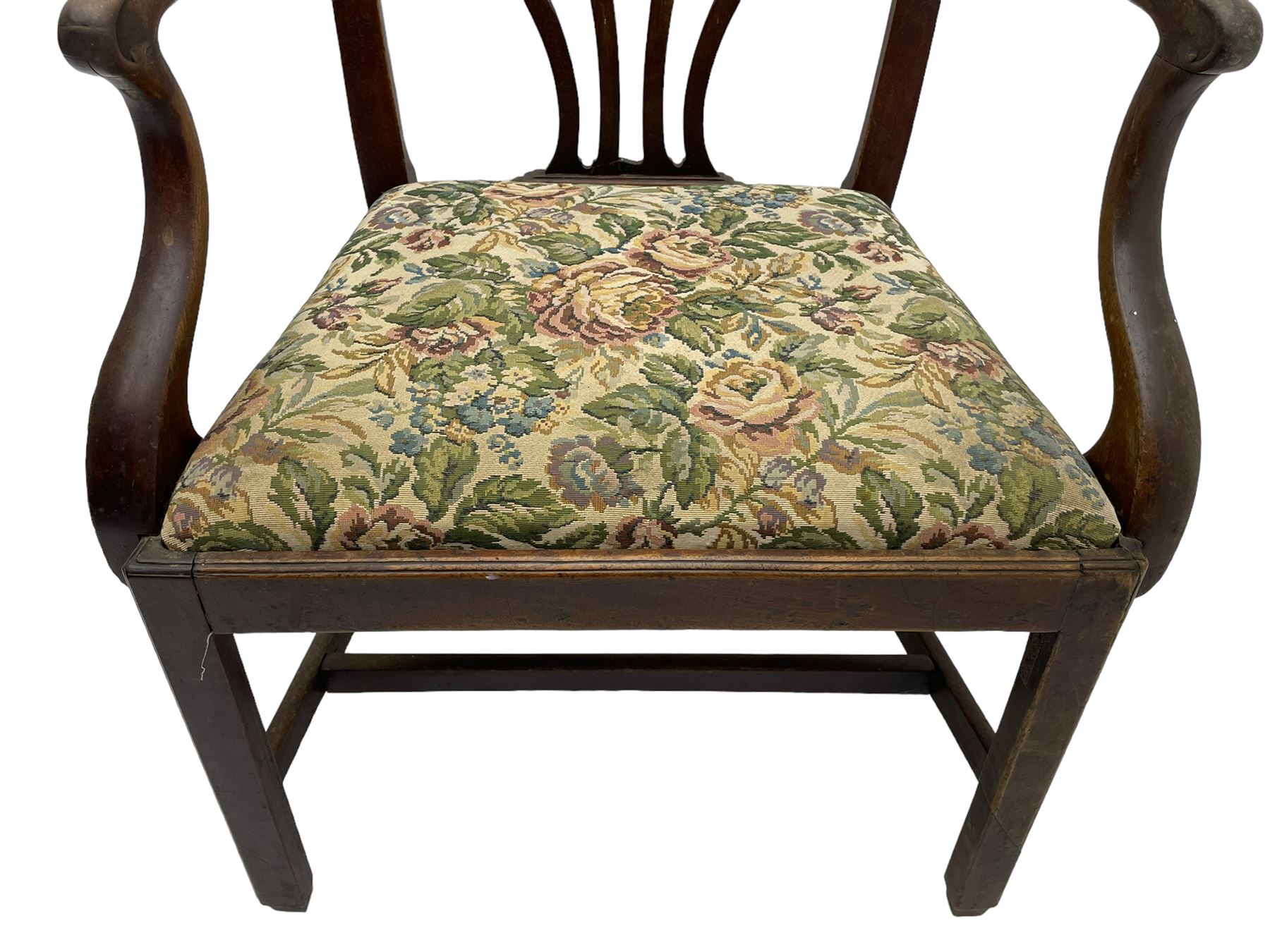 George III mahogany elbow chair - Image 4 of 7