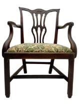 George III mahogany elbow chair