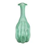 Murano green glass vase in the style of Barovier and Torso