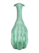 Murano green glass vase in the style of Barovier and Torso