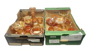 Collection of orange carnival glass