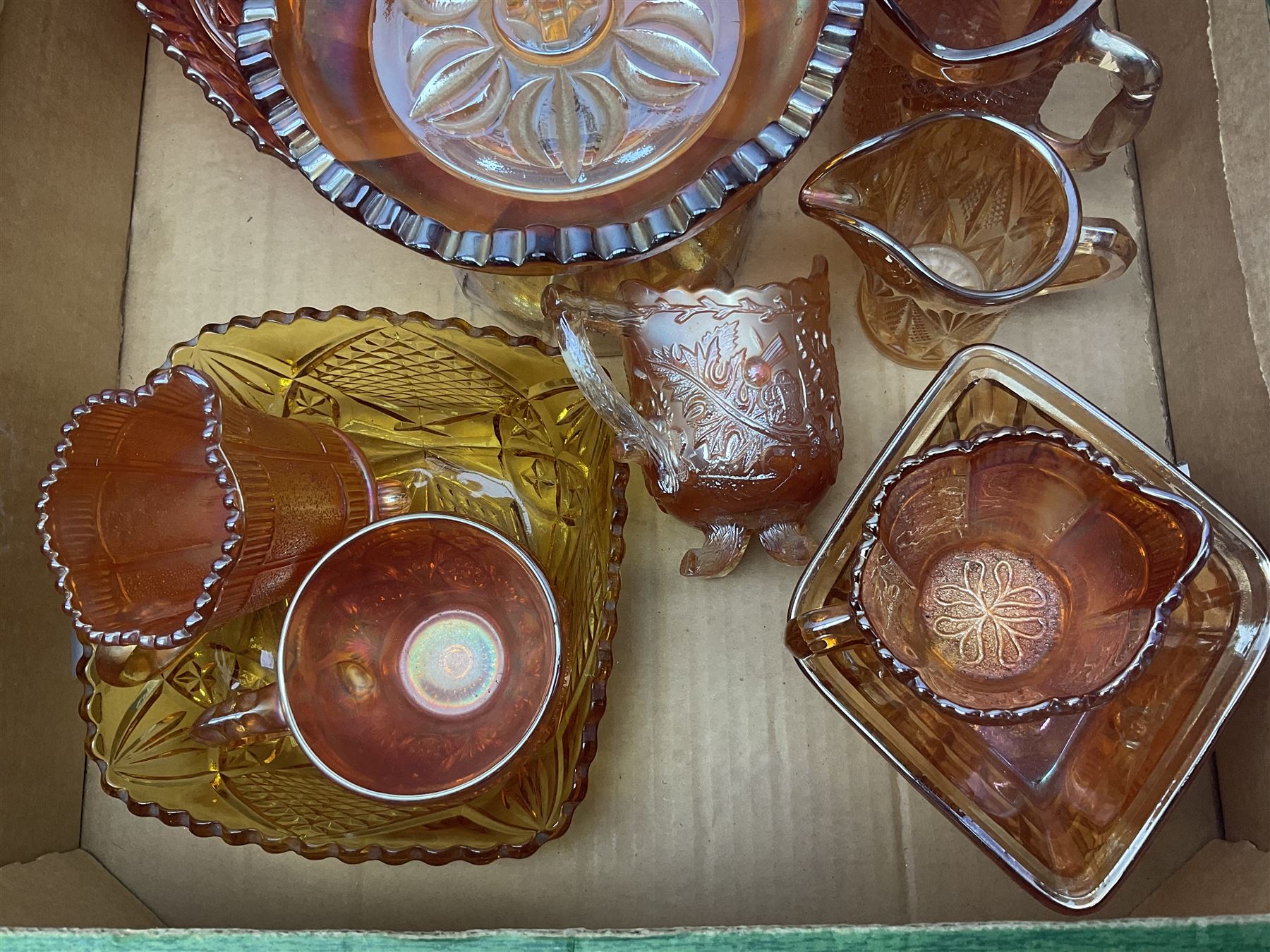 Collection of orange carnival glass - Image 7 of 7