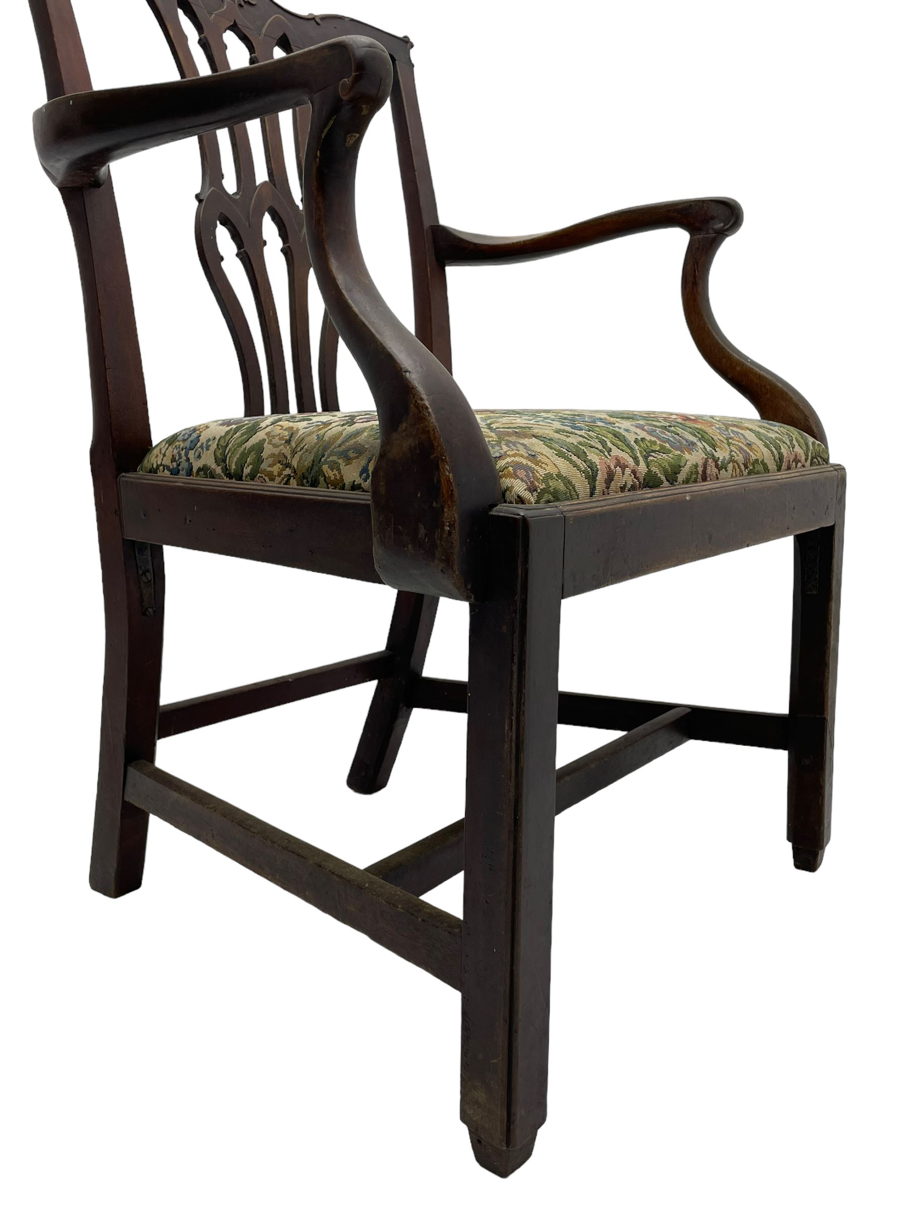 George III mahogany elbow chair - Image 7 of 7