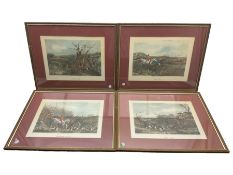 Set of four reproduction Ackermann hunting prints (4)