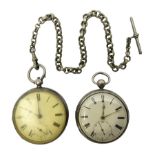 Two silver cased keywind pocket watches