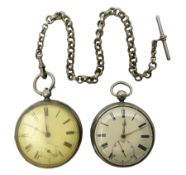 Two silver cased keywind pocket watches