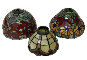 Three Tiffany style lamp shades