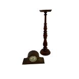 Plant stand and Edwardian Westminster chiming mantel clock