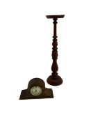 Plant stand and Edwardian Westminster chiming mantel clock