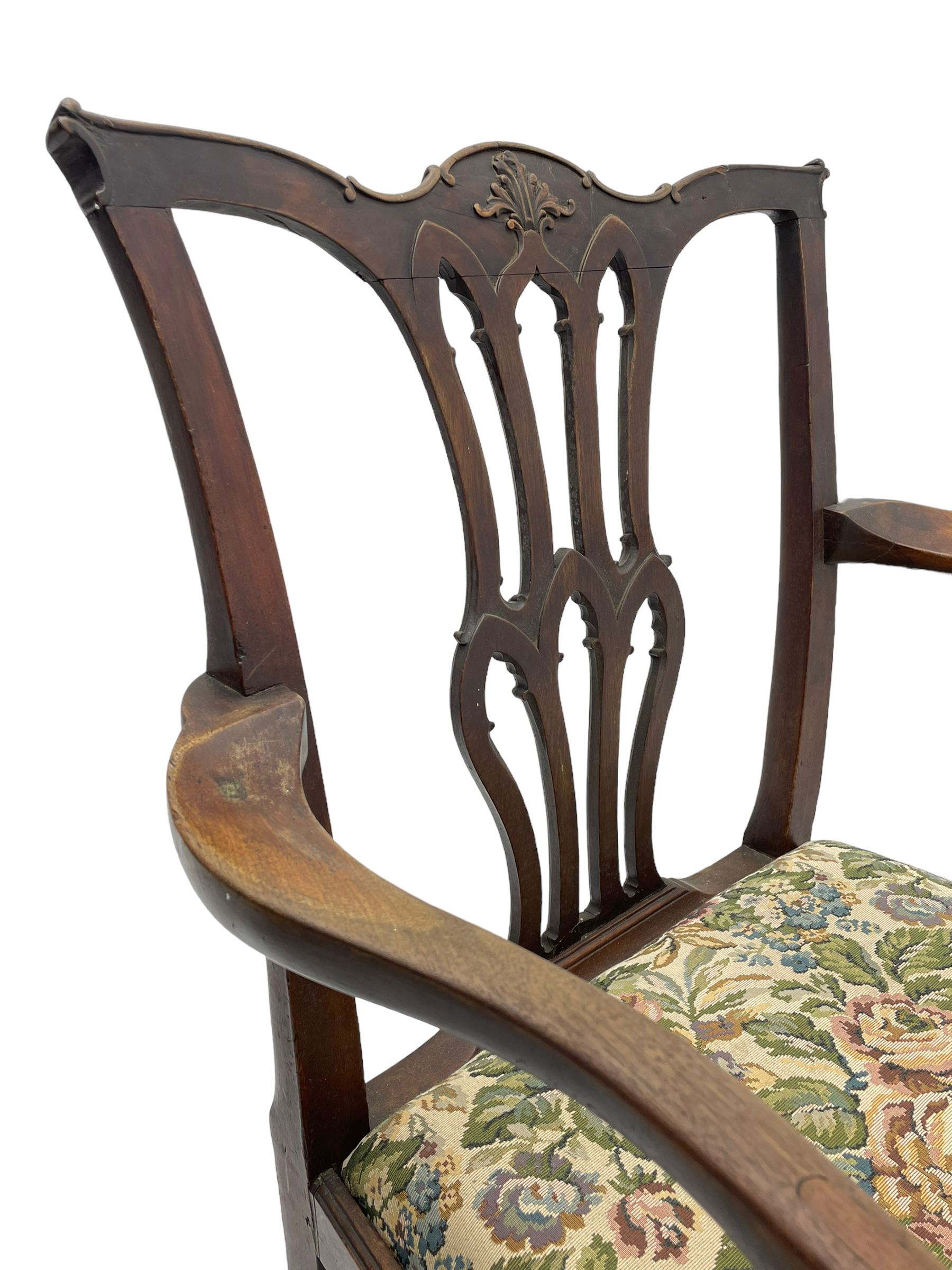 George III mahogany elbow chair - Image 6 of 7