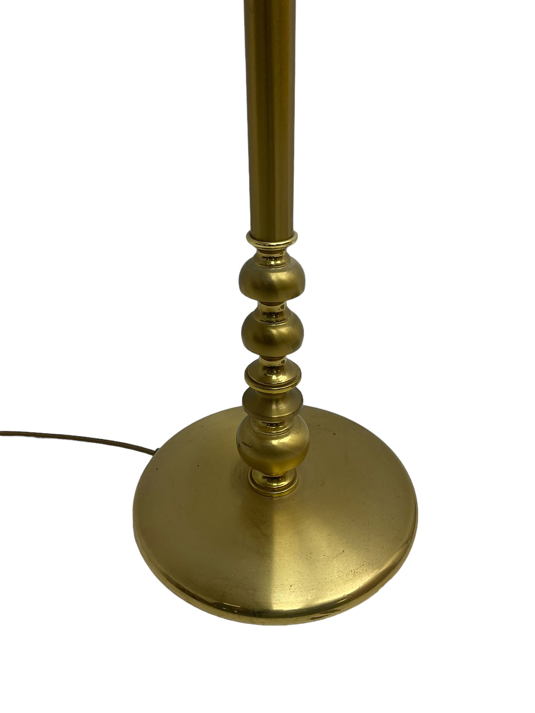 Adjustable metal standard lamp; and a burnished brass standard lamp (H133cm) - Image 2 of 3