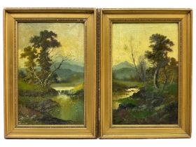 English School (Late 19th century): River Landscape Scenes
