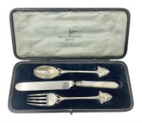 Walker and Hall silver plated Art Nouvea Christening set
