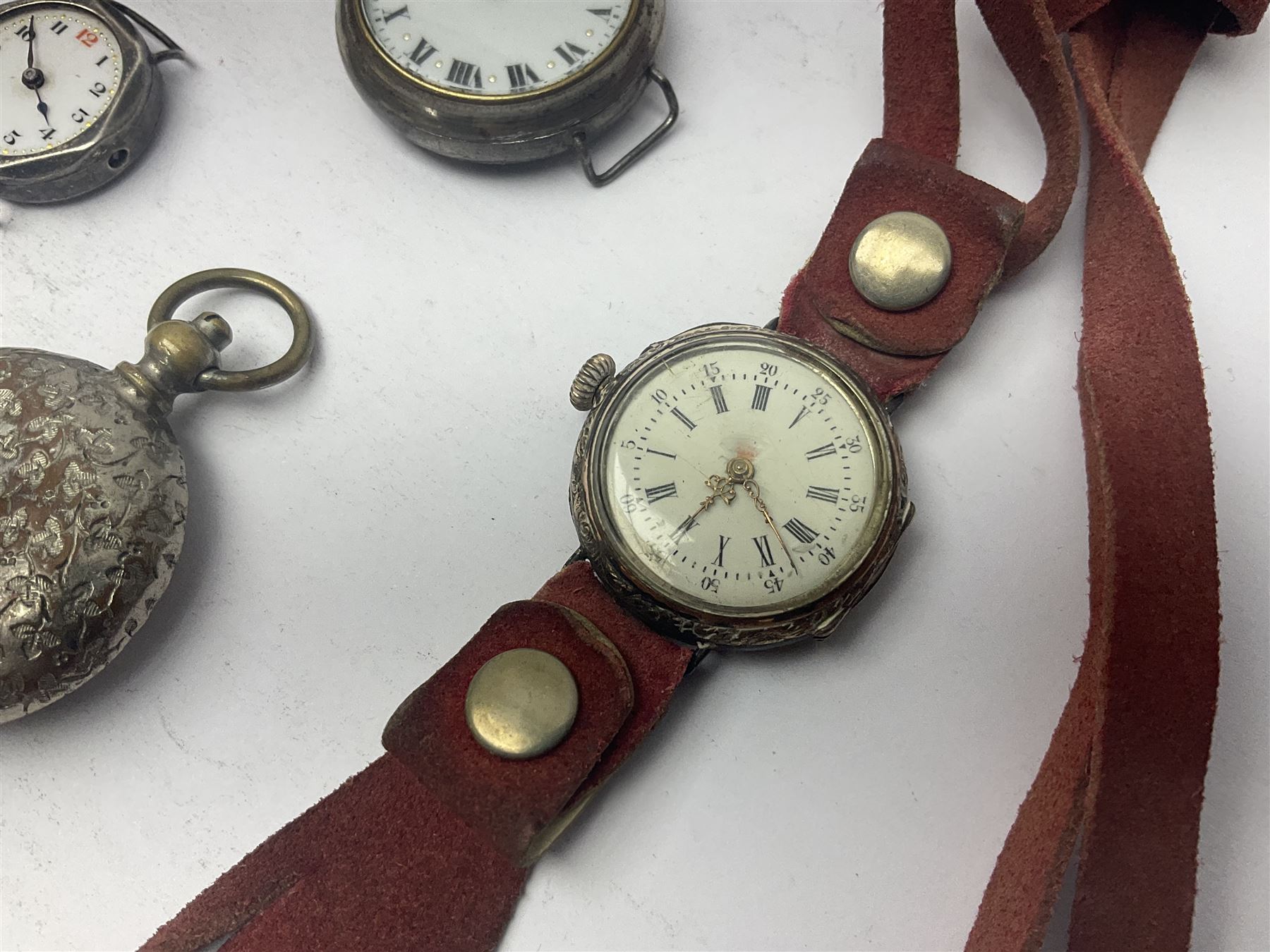 Collection of silver fob watches and wristwatches - Image 4 of 6
