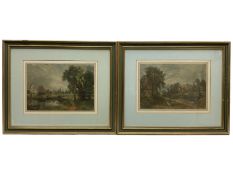 Pair of early 20th century coloured mezzotints