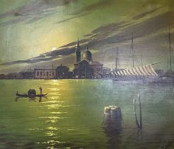 Salvatore Langella (Italian 20th century): Canal Scene