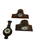 1930’s aneroid barometer and two 1950’s Westminster chiming clocks