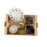 Assortment of clock parts including a two train Vienna regulator movement