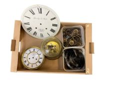 Assortment of clock parts including a two train Vienna regulator movement