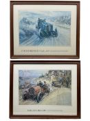 After Frederick Gordon Crosby (British 1885-1943): 'Gordon Bennett Race 1905 and 'Targa Florio 1907'