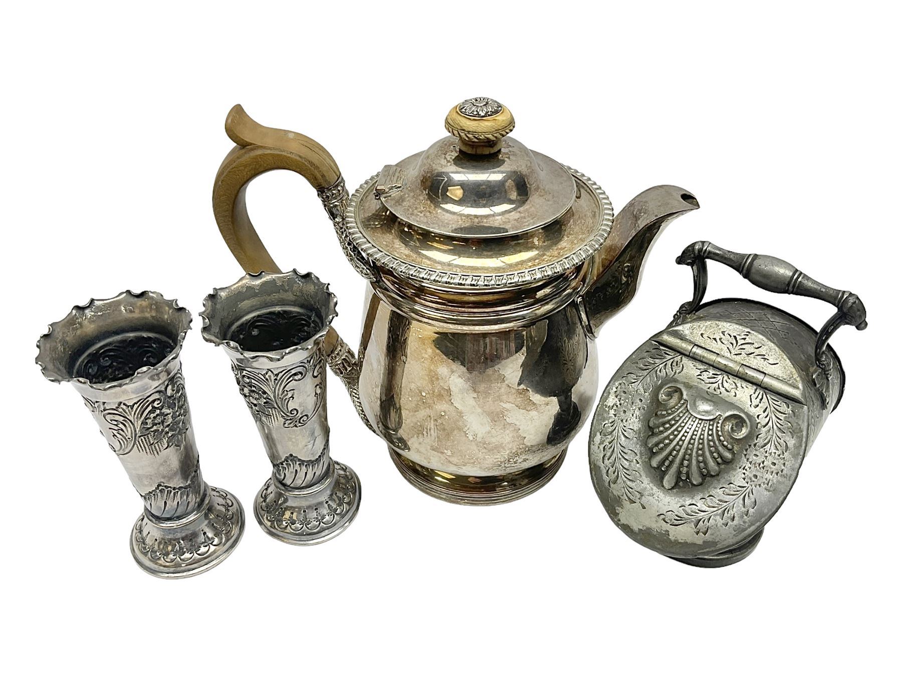 19th century silver plated coffee pot
