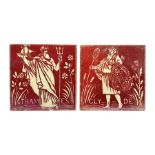 Pair of Maw & Co Benthall Works tiles